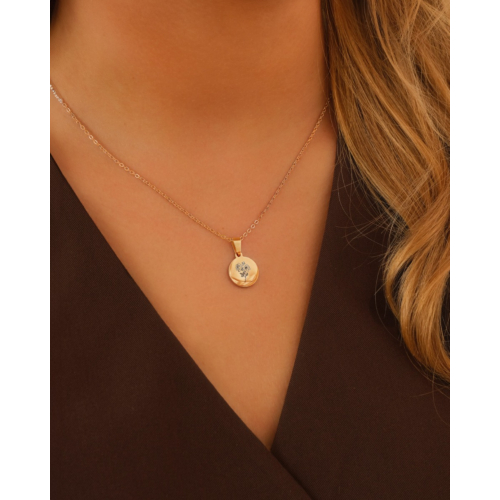 Geboortebloem ketting goudkleurig