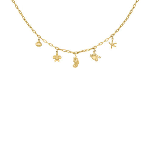 Bedelketting zee bedels goudkleurig