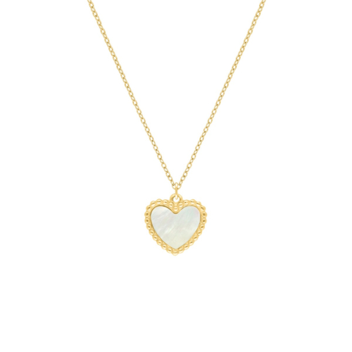 Hartjes ketting parelmoer goudkleurig