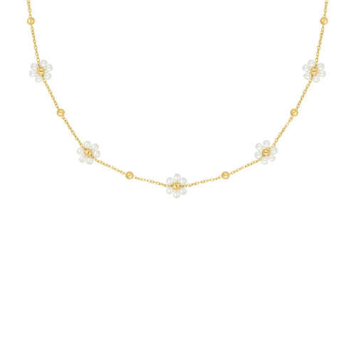 Ketting met bloemetjes goudkleurig