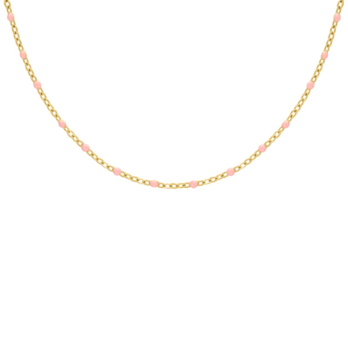 Ketting pink dots goudkleurig