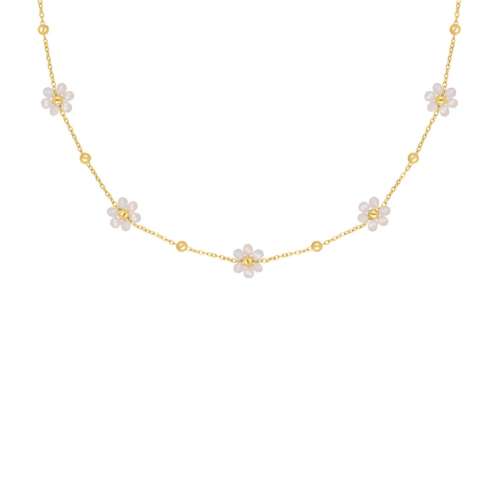 gouden roze bloemetjes ketting