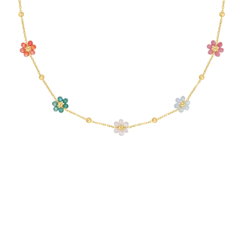 Ketting met bloemetjes multicolor