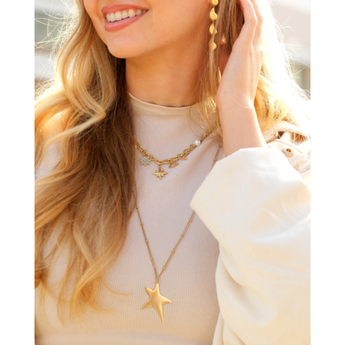 Ster ketting goudkleurig