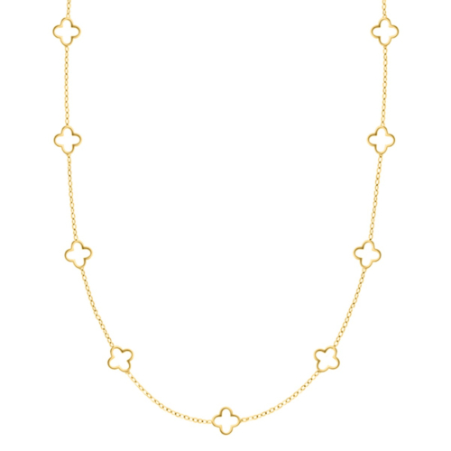 Klaver ketting lang goudkleurig