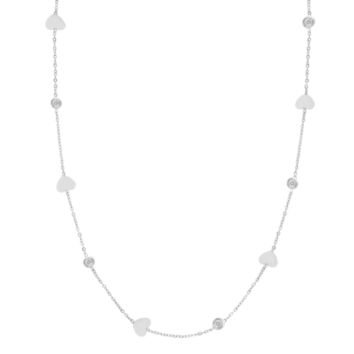 Lange ketting hartjes & steentjes