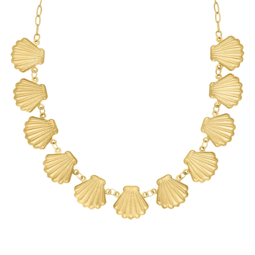 Schelpen ketting statement goudkleurig