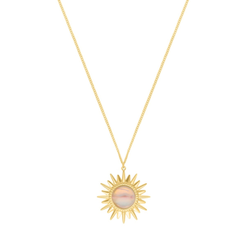 Lange ketting met zon vintage goudkleurig