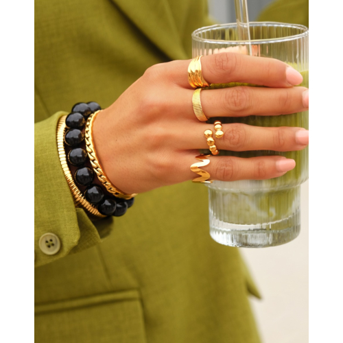 Trending zigzag ring goudkleurig