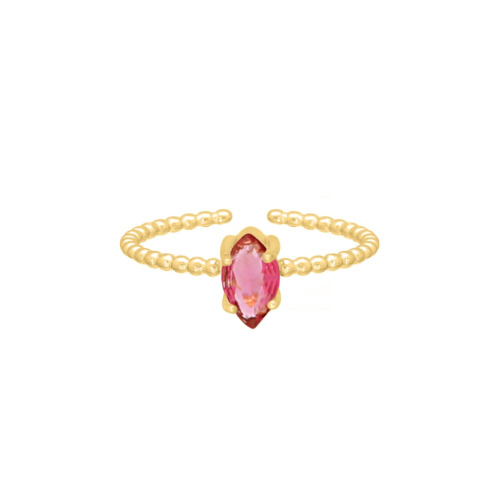 Influencer ring roze goudkleurig