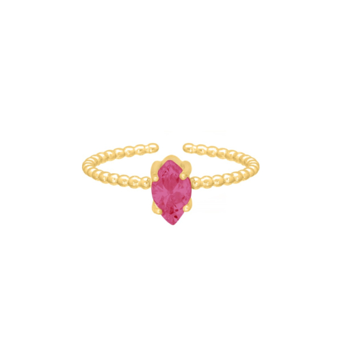 Influencer ring roze goudkleurig