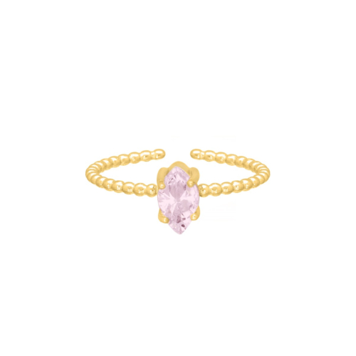 Influencer ring lichtroze goudkleurig