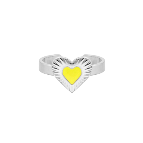 Ring met hartje geel