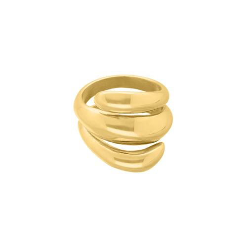 Chunky ring triple goud
