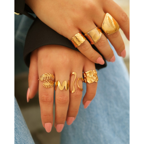 Wave ring kleur goud