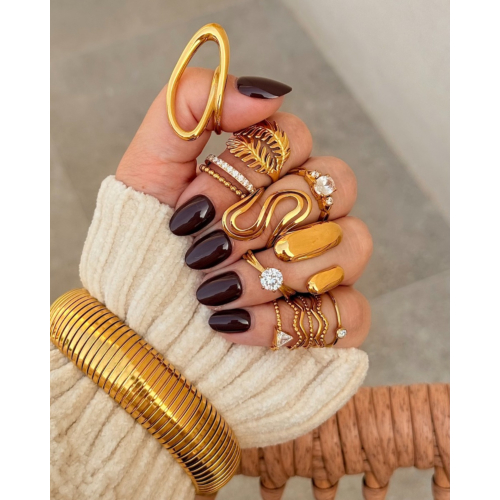 Statement ring golvend goudkleurig