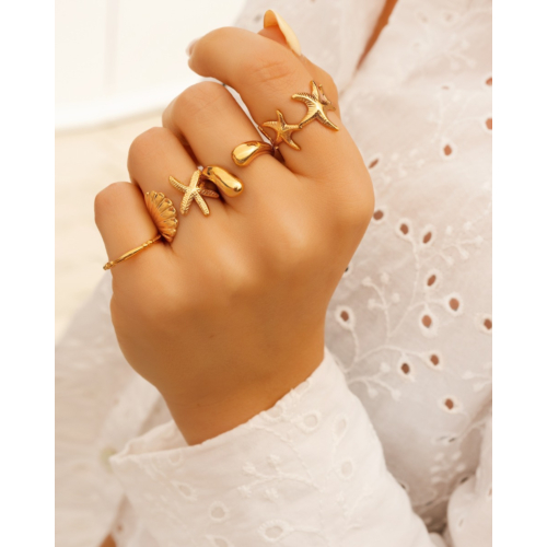 Ring zee bedels goudkleurig