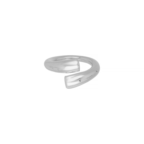 Cross over ring zilver