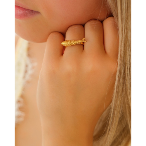 Vis ring goudkleurig
