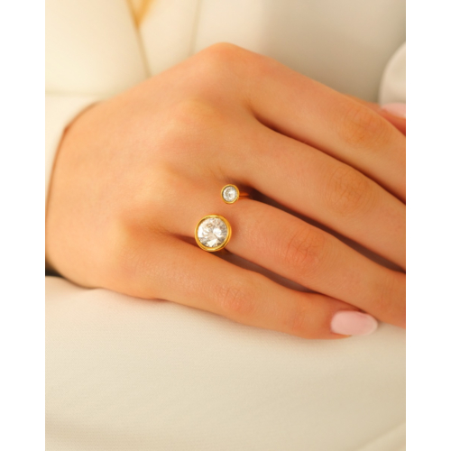 Ring met stenen goudkleurig