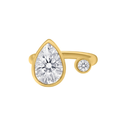 Ring met druppel steen goudkleurig