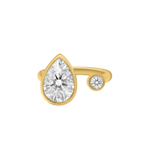 Ring met druppel steen goudkleurig