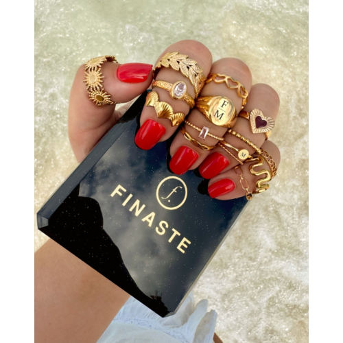 Ring met hartje vintage goudkleurig
