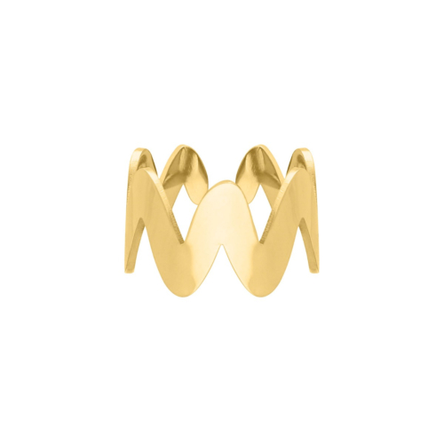 Trending zigzag ring goudkleurig