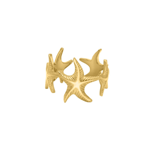Zeesterren ring goudkleurig