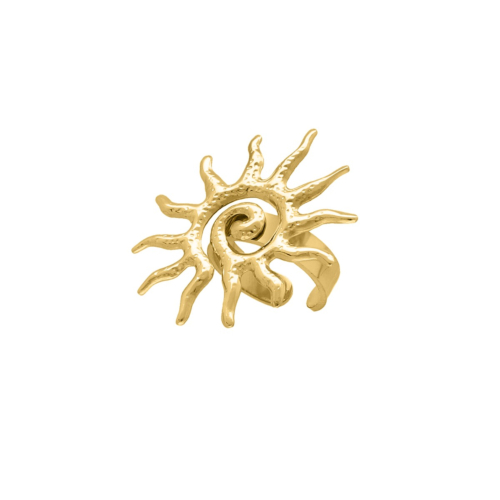 Ring met zon goudkleurig