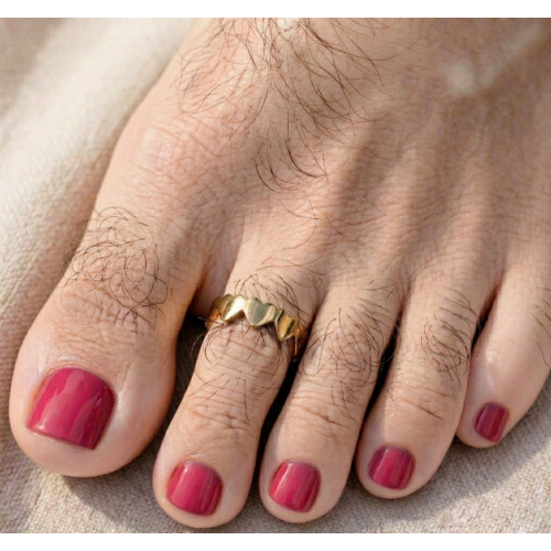 Teenring hartjes goudkleurig