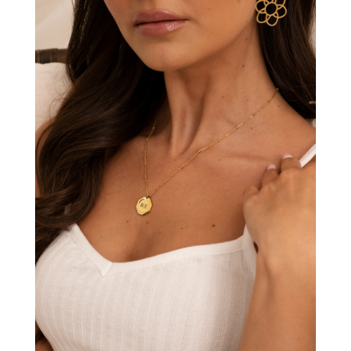 Graveerbare charm ketting goudkleurig