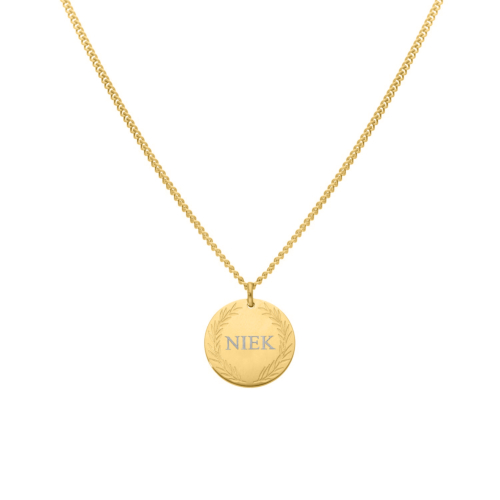 Ketting graveerbare munt goud kleurig
