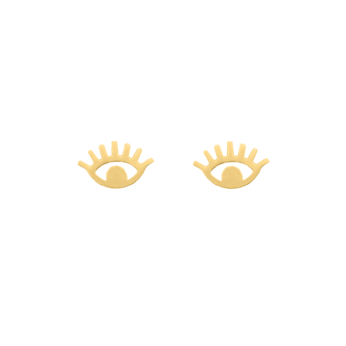 Lucky eye stud oorbellen goudkleurig