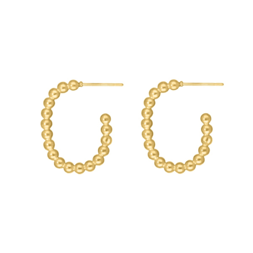 Oval oorringen met bolletjes goud