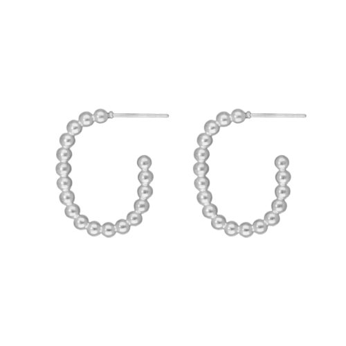 Oval hoop oorbellen zilver