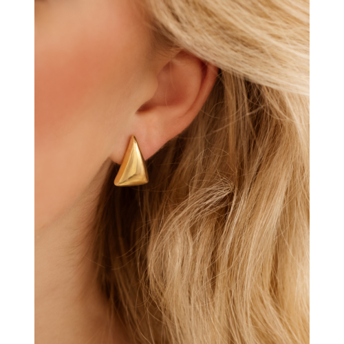 Triangle oorbellen goudkleurig