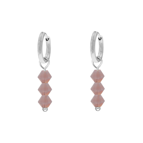 Earrings triple lila beads