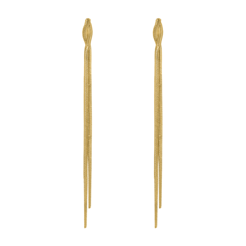 Oorhangers snake chain goudkleurig