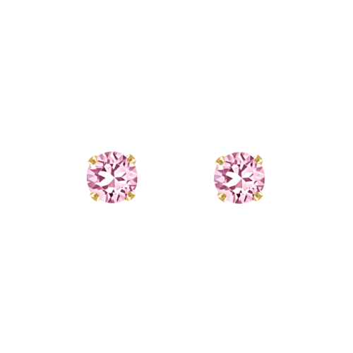 Oorknopjes pink stone goudkleurig