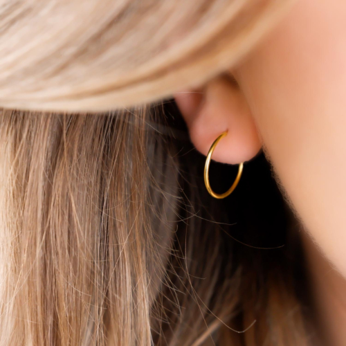 Oorringetjes Sterling Zilver 18 mm Verguld