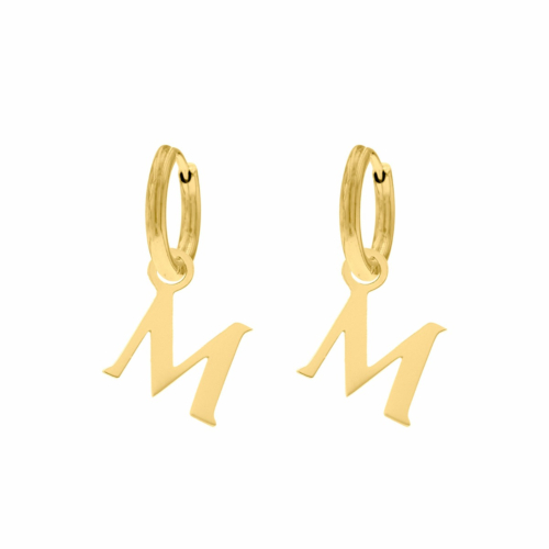 Oorringetjes met initial kleur goud