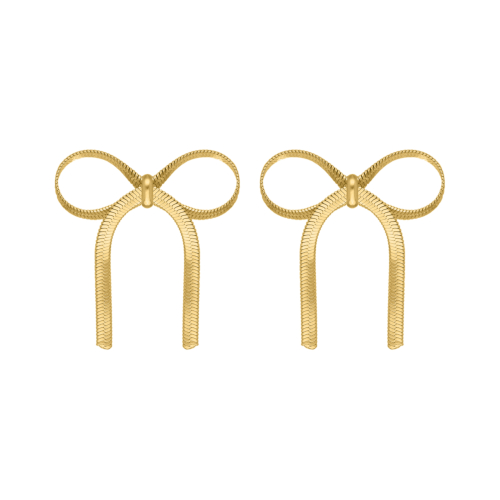Trendy bow earrings goudkleurig