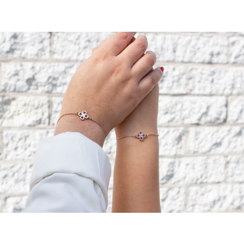 Klavertje vier armband rose goud kleurig
