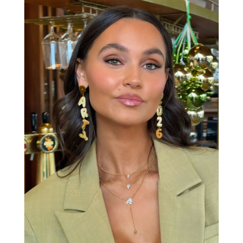 Party oorbellen 2026 goudkleurig