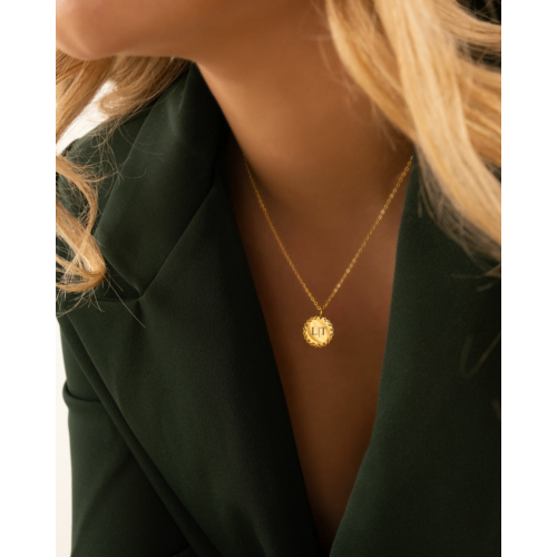 Vintage initial ketting goudkleurig