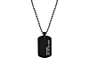 Dog tag ketting met naam en datum zwart