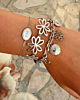 Zilveren armparty bloemen