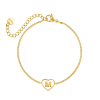 Letter armband luxury heart goudkleurig