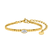 Snake armband met steentje goudkleurig
